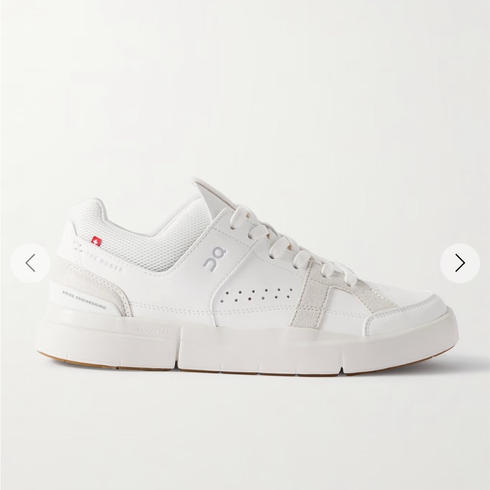 On Roger Federer The Roger Clubhouse Faux Leather, Mesh and Faux Suede Sneakers